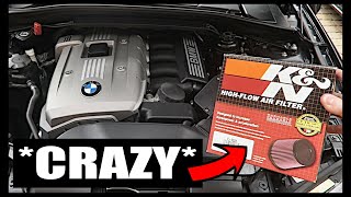 BMW N52 Performance Air Filter Installation Crazy Difference [upl. by Sylram466]