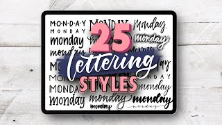 25 Hand Lettering Styles  Tutorial  Tips  LETTER WITH ME [upl. by Admana]