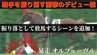 【オルフェーヴル】直線で内ラチまで切れ込み、ゴール後に池添騎手を振り落とす衝撃の新馬戦【競馬】 [upl. by Neevan]