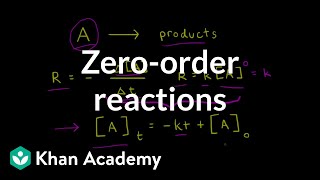 Zeroorder reactions  Kinetics  AP Chemistry  Khan Academy [upl. by Ellesij]