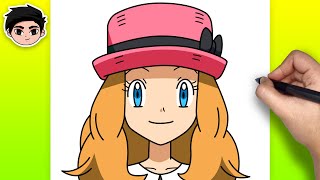 How to Draw SERENA from Pokemon  Easy StepbyStep [upl. by Melitta]