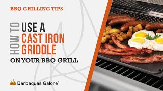 How to Use a Cast Iron Griddle on your BBQ Grill [upl. by Sudoeht540]