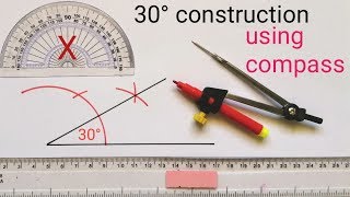 constructing an angle of 30° degree  How to construct 30° degrees [upl. by Suzi]