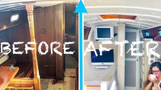 SAILBOAT INTERIOR RESTORATION PROJECT Boat Headliner Installation DIY [upl. by Ylera]