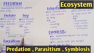 Symbiotic Mutualism  Predation  parasitism  Class 12 Biology [upl. by Kaela630]