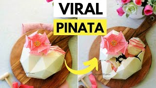 How to make Trending Smashable Chocolate Heart  Heart Pinata Cake [upl. by Enilkcaj]