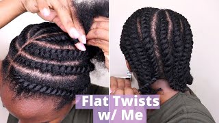 How To Flat Twist 4C natural hair  Beginner Friendly [upl. by Lamphere]