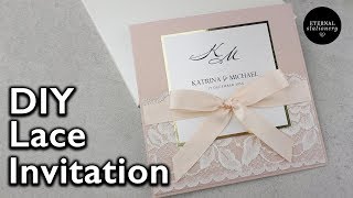 Elegant Lace Invitation  DIY Wedding Invitations  Eternal Stationery [upl. by Yenterb]