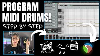 How To Program A Drum Track Using MIDI In Reaper DAW Recording Software [upl. by Ardnazxela]