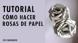 TUTORIAL FÁCIL CÓMO HACER ROSAS DE PAPEL [upl. by Jolanta]