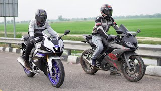 Yamaha R15M VS R15 V3  Comparison amp Top End Race [upl. by Kubetz412]