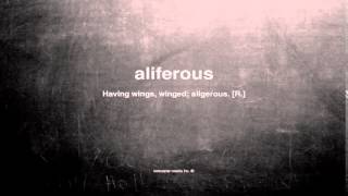 What does aliferous mean [upl. by Vandyke]