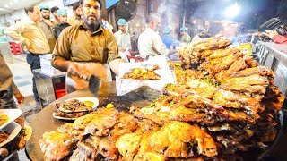 Street Food in Pakistan  HARDCORE Chicken GOAT Foot PAYA  Pakistani Street Food TOUR of Lahore [upl. by Ecnarwal608]