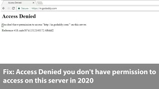 Fix Access Denied you dont have permission to access on this server [upl. by Jehiah869]