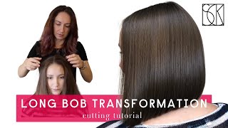 LOBLONG BOB HAIRCUT TRANSFORMATION  tutorial by SANJA KARASMAN [upl. by Fantasia]