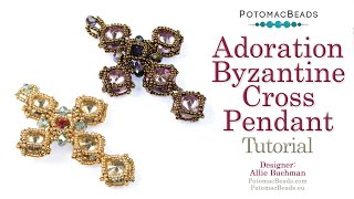 Adoration Byzantine Cross Pendant DIY Jewelry Making Tutorial by PotomacBeads [upl. by Ateiluj]