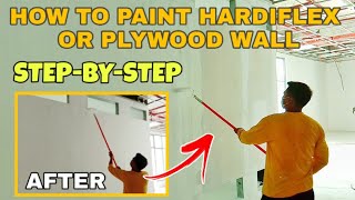 7 STEPS TO PAINT HARDIFLEX Ficem Board or Plywood Wall  Skimcoat vs Patching Compound [upl. by Hannah]