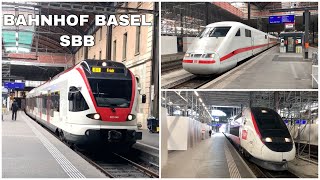 Züge beim Bahnhof Basel SBB  Trains at Basel SBB station 2020 [upl. by Luapnhoj]