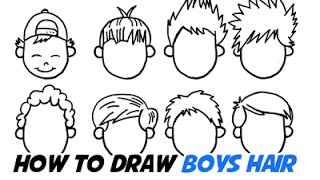 How to Draw Boys Hair In Different Cartoon Styles [upl. by Prudie]