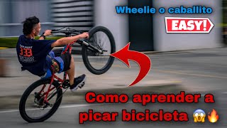 COMO PICAR EN BICICLETA😱👌 WHEELIE O CABALLITO  ESCOBARRIDER [upl. by Pandora]