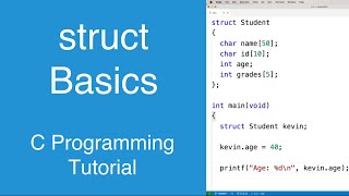 struct Basics  C Programming Tutorial [upl. by Jaela829]