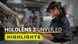 Microsoft shows off HoloLens 2 mixed reality headset at MWC [upl. by Anawit188]