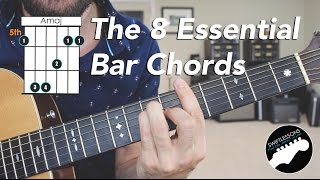 The 8 Essential Bar Chord Shapes  Easy Beginner Guitar Lesson [upl. by Biddie759]