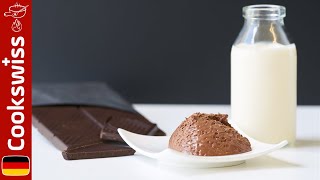 Schokomousse aus nur 2 Zutaten Selbermachen mousse au chocolat Rezept [upl. by Arotak624]