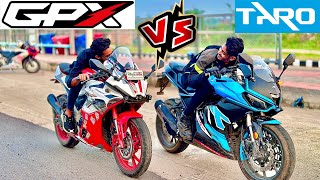 Taro GP1 v4 vs GPX DEMON 165RR  BIKE Lover Bachelor [upl. by Ahsined778]