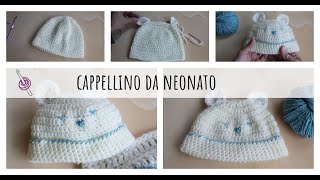 Cappellino da neonato a Uncinetto  Tutorial [upl. by Verla]