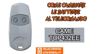 Come sostituire le batterie al telecomando  CAME TOP432EE [upl. by Hassadah]