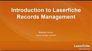 Introduction to Laserfiche Records Management [upl. by Nailil]