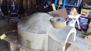 wood fired Pizza oven build cast from perlite concrete how to [upl. by Tegdirb]