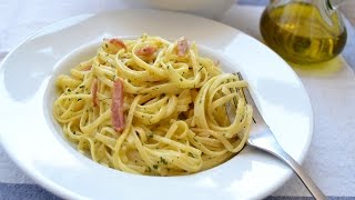 Pasta Carbonara  Easy Tagliatelle Carbonara Recipe [upl. by Doll]