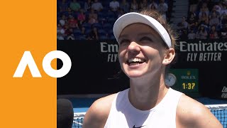 Simona Halep quotIm really happy to go throughquot  Australian Open 2020 OnCourt Interview R4 [upl. by Naillik907]