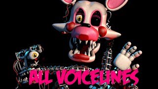 Mangle  All Voicelines with Subtitles  Ultimate Custom Night [upl. by Geilich]