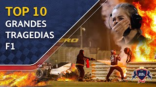 TOP 10  ACCIDENTES MÁS IMPACTANTES de la Formula 1 [upl. by Odessa]