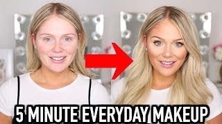 5 MINUTE EVERYDAY MAKEUP TRANSFORMATION  GET READY WITH ME [upl. by Balsam]