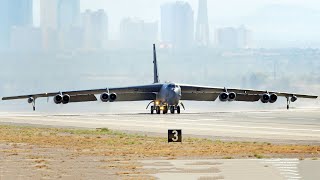 B52 Stratofortress Take Off and Landing US Air Force [upl. by Anayrb601]