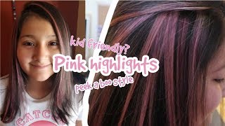 Easy pink highlights on dark hair [upl. by Hulda]