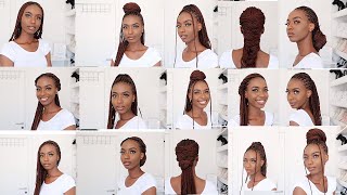 16 SIMPLE amp EASY WAYS TO STYLE LONG KNOTLESS BOX BRAIDS [upl. by Yelahc]