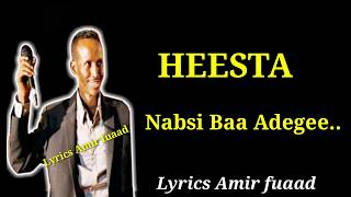 SHAYMIRE DACAR HEESTII NABSI BAA ADEEGEE LYRICS AMIR FUAAD [upl. by Brinn]