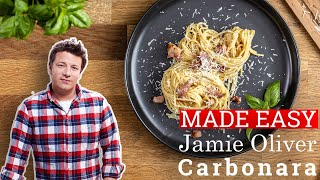 Jamie Olivers Carbonara recipe MADE EASY [upl. by Alexis818]