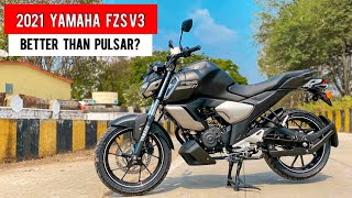 2021 YAMAHA FZS FI v3 BS6 Detailed Ride Review  Mileage  Price  Changes [upl. by Itram430]