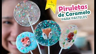 PIRULETAS 🍭 CHUPETAS 🍭 PALETAS de CARAMELO para PASTELES by Marielly [upl. by Pansy]