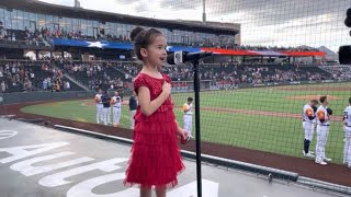 5YearOld Ella Tokita Sings National Anthem at Las Vegas Aviators Game [upl. by Chon]