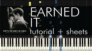 The Weeknd  Earned It  Piano Tutorial  Sheets [upl. by Lertnom]