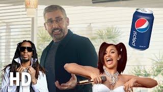 Pepsi Steve Carell Lil Jon and Cardi B in hilarious Super Bowl advert [upl. by Blainey556]