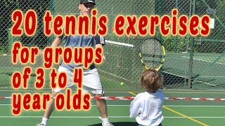 20 Tennis exercises for groups of 3 4 year olds [upl. by Cybill374]