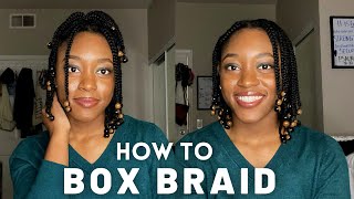 How To BOX BRAID Protective Style WITHOUT Extensions [upl. by Arbas797]